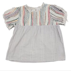 THML Multicolor Striped Blouse with Gray Bottom